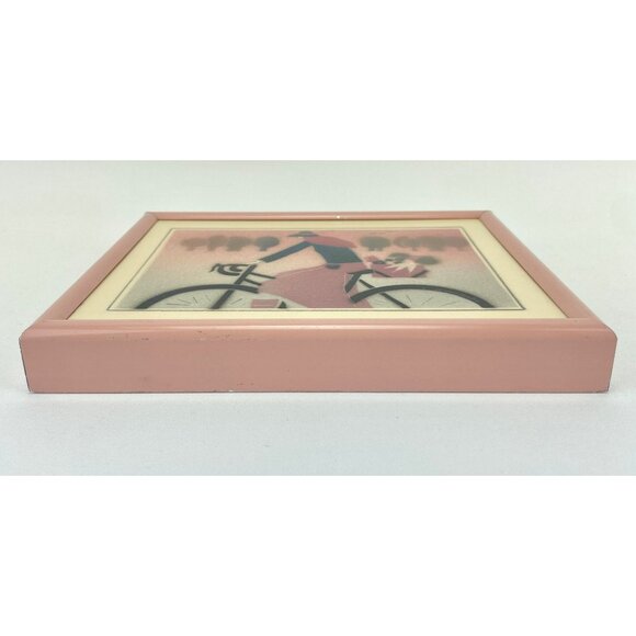 Vintage 1980s hand painted tile, framed original ceramic art - Picture 4 of 10